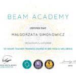 Certificate confirming qualification in Special Needs Yoga and Wellness.